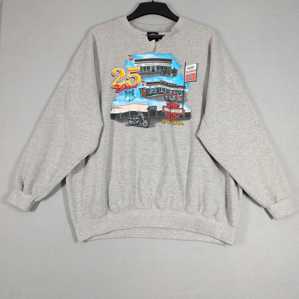 Harley-Davidson Gray Sweatshirt with Multicolor 25 Years Graphic